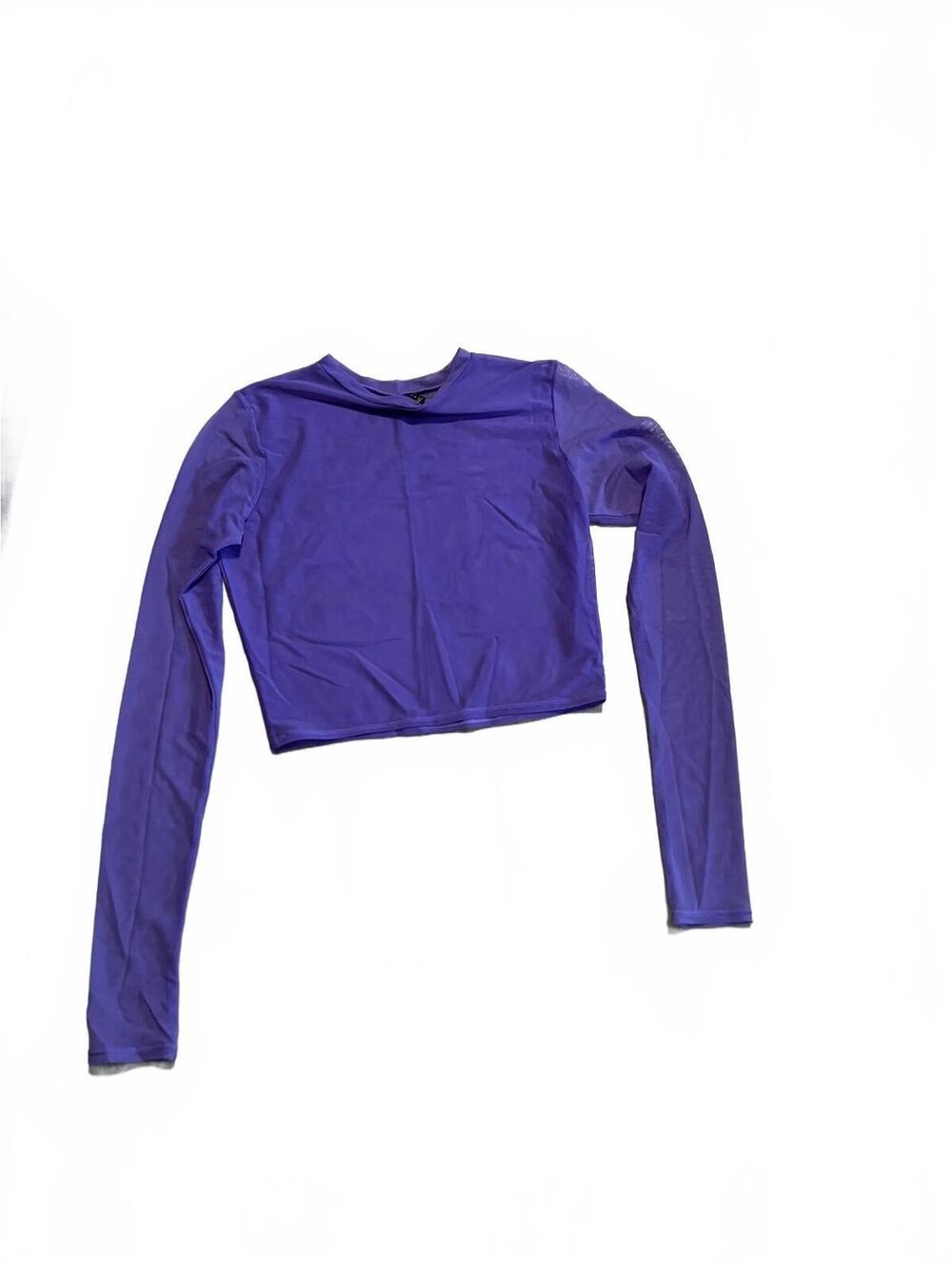 TRIANGL Purple Long Sleeve Crop Top Small
